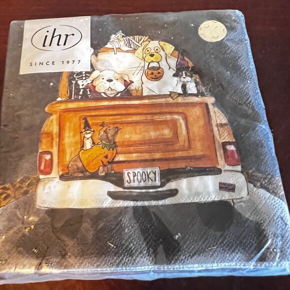 set of 2 dog themed IHR Paper cocktail Napkins 20 Ct per pack halloween Party - Picture 2 of 3